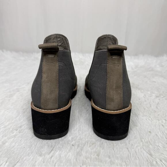 EILEEN FISHER / Ladd graphite gray nubuck suede leather wedge booties / 6.5 - Picture 6 of 9